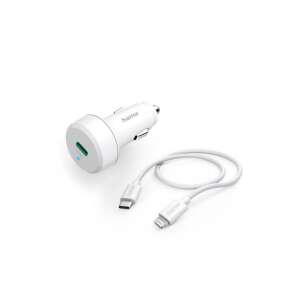 Încărcător auto Hama 20W USB-C cu cablu Lightning, alb - Incarcatoare auto