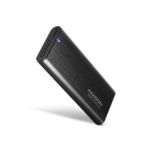 Axagon EEM2-SB2 USB-C 3.2 Gen 2 M.2 NVMe/SATA externes SSD-Gehäuse, schwarz, schraubenlos