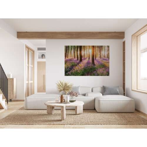 Erdei napkelte vászon kép, 80x50cm, tabloucanvas313, nappali dekoráció - Falikép