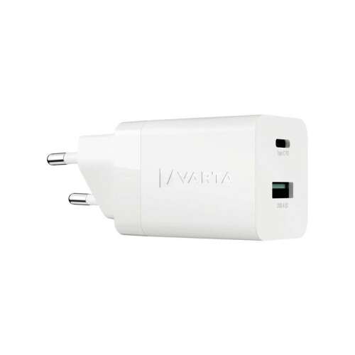 Încărcător de perete Varta Speed cu două porturi: USB-C 20W și USB-A 18W