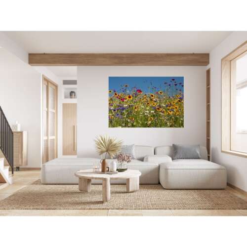 Vadvirágok vászon falikép, 80x50cm, nappali dekoráció 