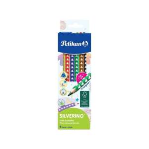 Pelikan Silverino Dicke Bunt Stifte, 6er Pack, dreieckig, sortierte Farben - Farbstifte