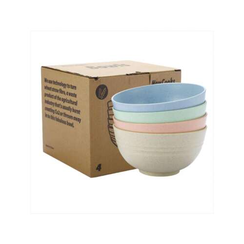 Set mit 4 Iris KT-005-RB 15cm bunten Schalen, aus Weizenstroh, mikrowellengeeignet und spülmaschinenfest