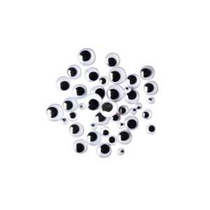 300 darabos fekete-fehér mozgó szemek készlet, többféle méretben, kézműves projektekhez és barkácsoláshoz - Playbox