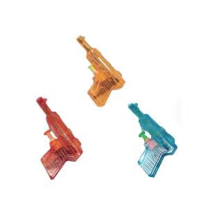 WaterWow kleine transparente Wasserpistole in orange, rot und blau - Strandartikel
