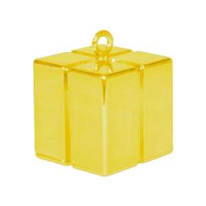 Gold gift box shaped balloon weight - Balloon