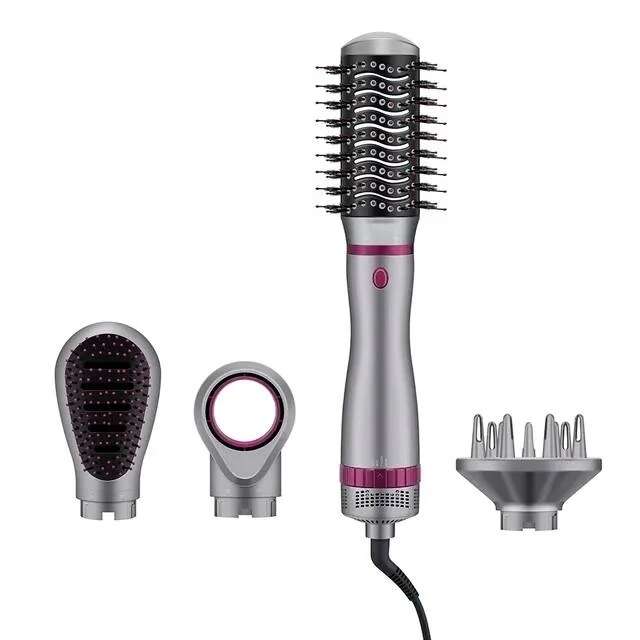 Uscator de par multifunctional, 4 in 1, 3 trepte, Pieptene cu aer cald