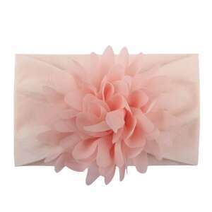 Light pink baby headband with flower, wide headband for girls - Dressing Accessory