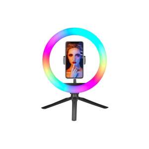 XO BGD007/MJ26 SUPPORT DE SELFIE TREPIED CU LĂMPĂ LED RGB NEGRĂ 106912704 - Selfie stick-uri