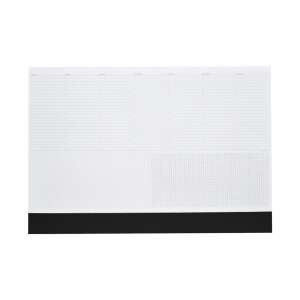 Realsystem 2025 Asztali naptár fekete műbőrcsíkkal, 570 x 390 mm - REALSYSTEM