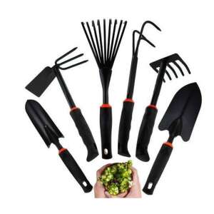 6 darabos kerti szerszámkészlet, beleértve a gereblyét, lapátot, kézi kapát és még sok mást - Ültetőszerszám