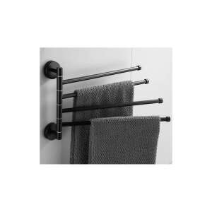 Loft Design 4 Karos Fürdőszobai Törölközőtartó - Fekete