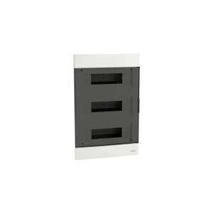 Schneider Easy 36-modulos süllyesztett lakáselosztó füstszínű ajtóval, műanyag PE/N sínnel, 300x470x100mm fehér (RAL9003), IP20 - Schneider