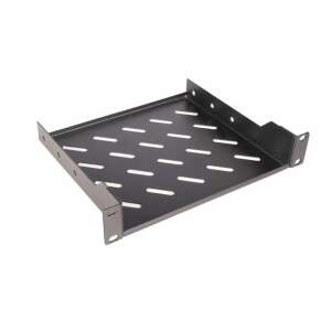 Equip EZFS-10-1-20-B rack shelf, 10 inch, black, 1U capacity - Equip Rack Cabinet Accessory