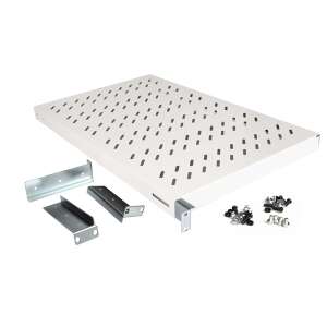 Rafturi pentru rack Equip EZVS-19-1-10-G, 19 inci, capacitate de încărcare 100 kg, alb, cu suporturi de montare și șuruburi - Equip Accesorii pentru dulapuri Rack