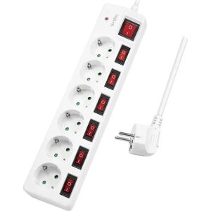 LogiLink 220V mrežni razdjelnik 6 utičnica 1.5m - Bijela (LPS250)
