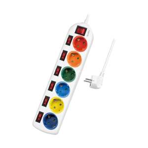 LogiLink 6-cestný prechodkový kábel s 7 samostatnými spínačmi, biely - Logilink