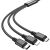 Közelkép a HOCO X76 multi töltőkábelről USB-C, Lightning és Micro USB csatlakozókkal