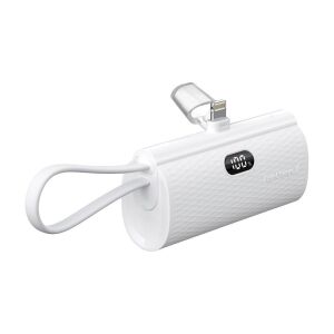Forcell F-Energy Power Plug F5K3 PD 20W 5000 mAh külső akkumulátor beépített Lightning csatlakozóval, fehér 127294079 - Forcell