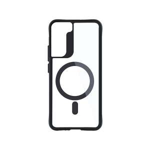 3mk Satin Armor MagCase tok a Samsung Galaxy S23 Plus-hoz, átlátszó-fekete színben, beépített mágneses gyűrűs tartóval - 3MK