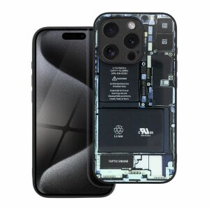Husă TECH iPhone 7/8/SE/SE2022 cu spate din sticlă securizată, cu design de componente interne - OEM Huse telefon