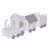 White wooden Christmas train with LED lights, 3 carriages, warm white light, timer function, side view