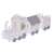 White wooden Christmas train with LED lights, 3 carriages, warm white light, timer function, side view