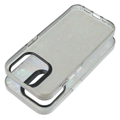 Tutti Frutti iPhone 13 Pro tok, szürke, kristályos dizájn, TPU és PU anyag, emelt kameraperem