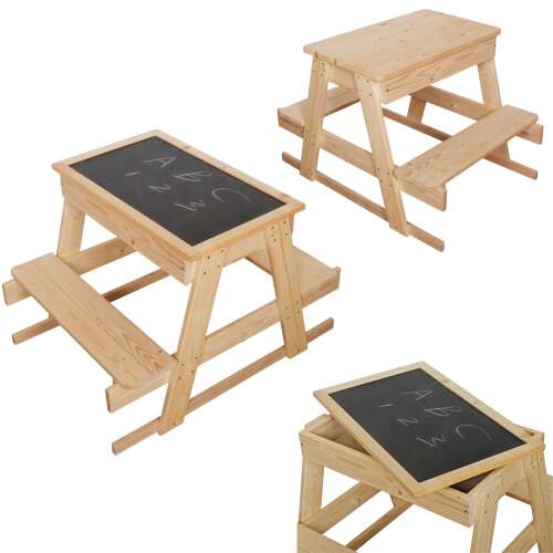 Multifunkčný detský stôl Pepita Garden so stoličkou a tabuľou na kreslenie #hnedá