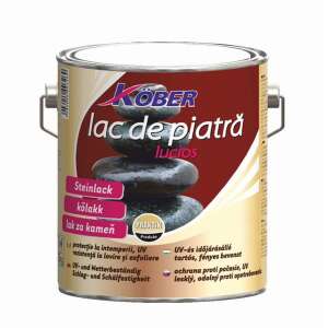 Köber Kőlakk, Fényes, Szürke, 2,5 L, UV-álló, időjárásálló, kőre, fémre, fára - Felületkezelő szer