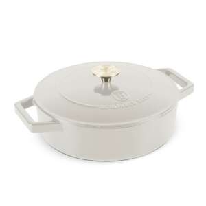 Berlinger Haus Sahara Collection Cast Iron Pot with Lid, 2.57L, Cream - Cast Iron Cookware