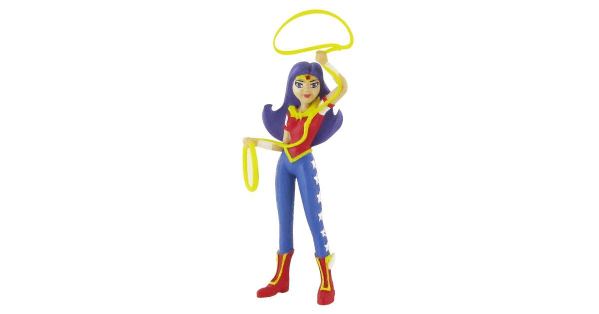 Figura Wonder Girl Super Hero Girls - 9cm, Pintada A Mano, Colección DC Comics
