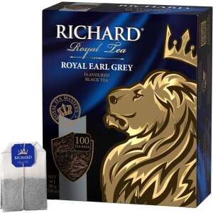 Richard Royal Tea Earl Grey ízesített fekete tea 100 db filteres tea teafilterrel - Fekete tea