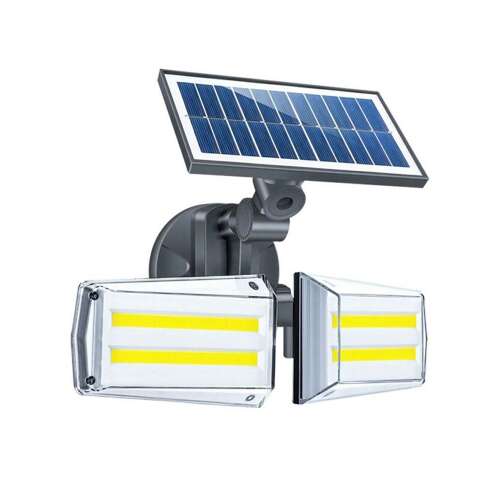 JL-COB22 napelemes kültéri fény- és mozgásérzékelős Lámpa mikrohullámú érzékelővel#fehér-szürke 