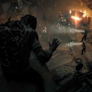 Dying Light: Definitive Edition játékmenet képkocka, amelyen egy zombihorda tör a játékosokra - Adatkábel