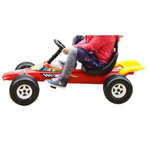 Pedálos gokart sportkocsi gyermekeknek, kormánykerékkel, 115 cm, Piros 71547402 Pedálos jármű