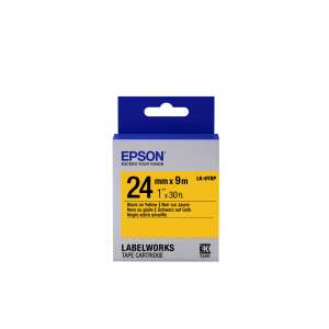 Epson LK-6YBP Kaseta taśmowa Labelworks, 24mm x 9m (1" x 30ft), Czarny na żółtym - Epson
