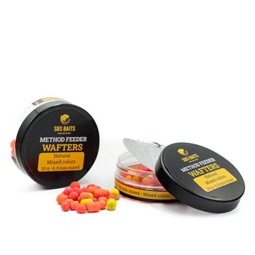SBS Baits Method Feeder Wafters, Természetes, Vegyes Színek, 20g, 6-8mm - Csalizó bojli