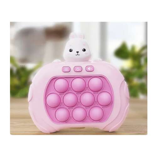 Rózsaszín Pop It játék nyuszi figurával, világító érzékszervi játék gyerekeknek