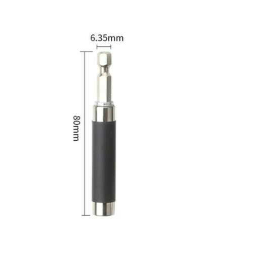 Prelungire pentru burghiu de 80 mm pentru șurubelnițe și burghie, coadă hexagonală de 6,35 mm