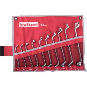 FORTUM csillagkulcs klt. 10db, 6-27mm 61CrV5 mattkróm; 6×7, 8×9, 10×11, 12×13, 14×15, 18×19, 20×22, 21×23, 24×27mm, vászon tok 106979636 - Fortum
