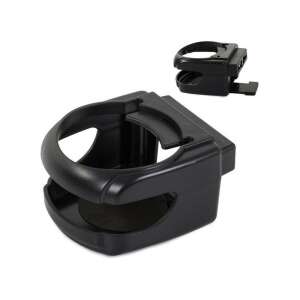 Fekete autós pohártartó szellőzőrácsra szerelhető, ferde nézet - Autós pohártartó