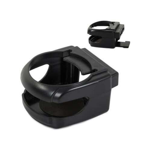 Fekete autós pohártartó szellőzőrácsra szerelhető, ferde nézet