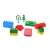 Színes műanyag építőkockák, 200 darabos készlet, 3 éves kortól, extra elemekkel, mint fák és egy autó