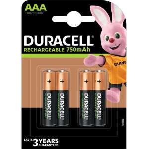 Duracell wiederaufladbare AAA Batterien, 750mAh, 4er Pack - Duracell Batterien