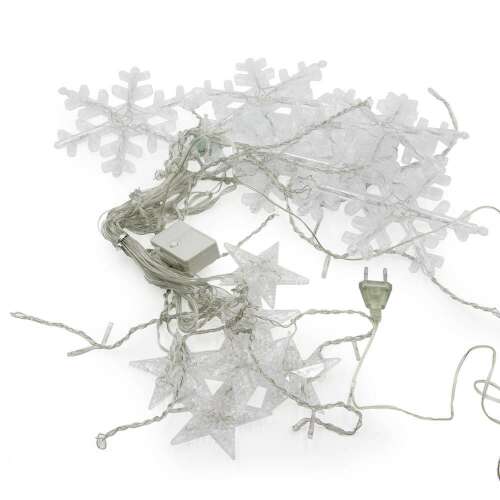 Karácsonyi LED fényfüzér - hópehely és csillag, meleg fehér / 540 cm 71387037