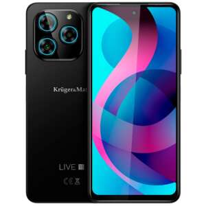 Kruger&Matz LIVE 11 czarny smartfon, widok z przodu i tyłu - Telefon komórkowy