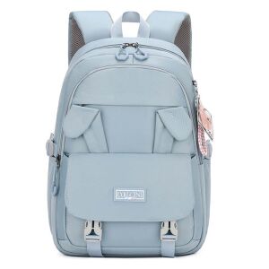 Dollcini light blue waterproof school backpack with bunny ear design - Backpack
