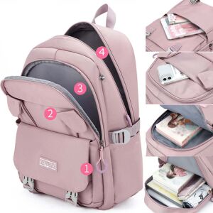 Dollcini pink backpack interior, spacious compartments for school supplies - Backpack