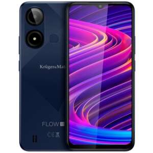Kruger&Matz FLOW 11 Dual SIM Smartphone, blau, Vorder- und Rückseite - Handys